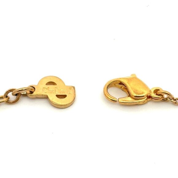 Authentic Christian Dior Vintage Rhinestone Crystal Round Necklace Gold Plated - Picture 8 of 11